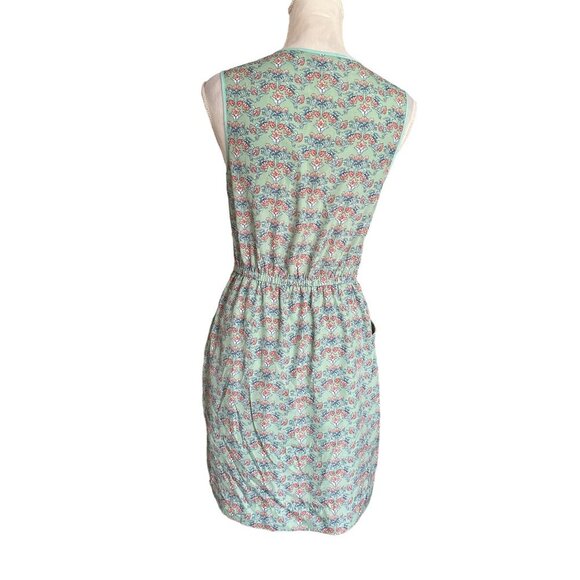 Forever 21 Floral Sleeveless Mint Green Dress With Buttons & Pockets Knee-Length - Picture 6 of 15